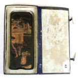 A boxed Chinese gilt decorated ink block, L. 25cm.