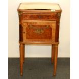 A 19th Century French bedside cabinet, H. 81cm.