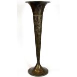 A tall American, dated 1922, sterling silver presentation vase, H. 42cm.