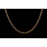 A 9ct yellow gold rope necklace, approx. 9.1gr.