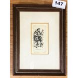 A framed engraving by Rembrandt, numbered: limited edition museum re-print from the original block