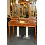 A 19th Century French Birdseye maple veneered dressing table, W. 100cm, H. 150cm.
