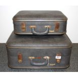 Two vintage 'Airport' hard shell suitcases, largest 54 x 50 x 24cm.