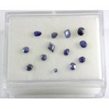 A quantity of unmounted antique cut sapphires, 2.43ct overall.