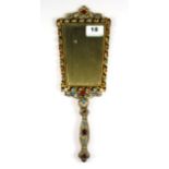 An 19th Century Austro-Hungarian hand mirror, H. 34cm.