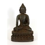 A Chinese cast iron figure of the seated Buddha, H. 21cm.