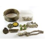 A bag of mixed silver and other items.