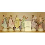 A set of six limited edition Wedgwood porcelain figures of 'The Dancing Hours' Floral Collection.