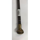 A 19th Century gentleman's watch handle walking stick, L. 87cm.