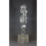 A large Murano glass sculpture of two figures embracing (probably by Renato Anatra), H. 47cm.