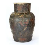 An early Japanese Sumida pottery vase, H. 23cm. (repaired)