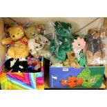 A quantity of TY beanie babys and bears.