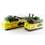 A boxed Dinky toys 660 tank transporter in excellent condition together with a centurion tank 651