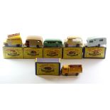 Six Moko Lesney Matchbox Series boxed toy cars including No.21, No.23, No.29, No.35, No.37 and No.