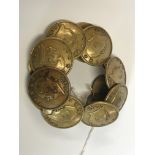 A set of twelve Chinese bronze memorial buttons bearing the head of Mao Zedong 1949, Dia. 3cm.