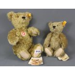 Two Steiff teddy bears.