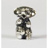 A small silver elephant figure, H. 3cm.