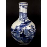A 19th century Chinese hand painted provincial porcelain vase, H. 37cm.