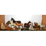A quantity of Beswick and other horse figures.