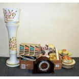 A ceramic plant stand and quantity of mixed china.