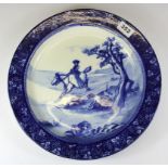 A Royal Doulton blue and white charger, Dia. 35cm.