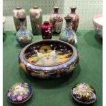 A collection of ten early 20th century cloisonne items,