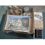 A collection miscellaneous silver items, to include: Indonesian cocktail stirrers,