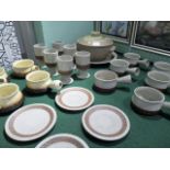 A collection of Iden Pottery of Sussex studio tablewares, to include: casserole, stemmed goblets,