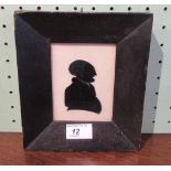 An early 19th century, probably French silhouette caricature of a gentleman with a large cranium,