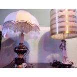 A Florence figural table lamp in the form of a lady in 1940's costume,