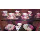A Royal Albert bone china 'Lady Carlisle' part-tea service for six persons, including: cake plates,