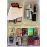 Twenty-four unboxed decorative Zippo petrol square lights to include: Union Jack,