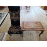 A Victorian needlework prie-dieu chair,