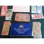 A collection of English and foreign bank notes, including: a Japanese 10 rupee note etc.