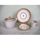 A collection of Caughley fluted Spangles pattern ceramics, late 18th century,