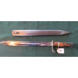 A Simson & Co bayonet in steel scabbard.