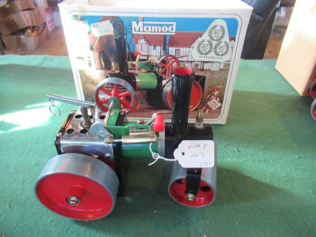 A boxed Mamod steamroller.