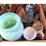 A mixed lot of decorative ceramics and glass, including a Masons Regency mug,