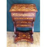 A 19th century Dutch marquetry sewing/work table,