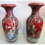 A large pair of late 19th century Japanese floor vases,