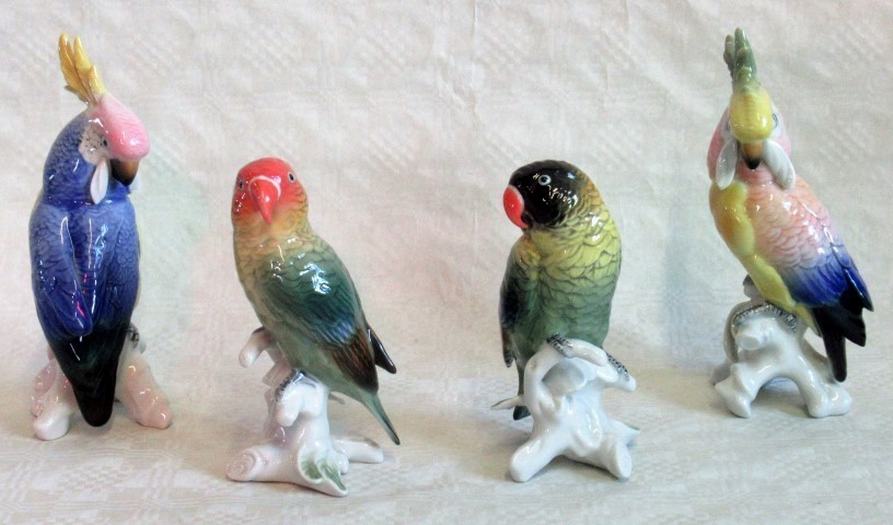 Four Karl Ens porcelain models of birds,