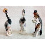 Three Karl Ens porcelain models, including Heron and two others.