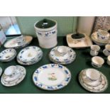 A Wood & Sons Jacks Farm breakfast service, comprising: teacups & saucers, large lidded storage jar,