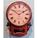 Bryson & Son, Dalkeith, a walnut cased 12 inch dial clock with single fusee movement.