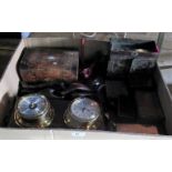 A mixed lot, including: a Victorian walnut jewellery box, a Japanese table cabinet,