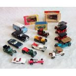 A small quantity of Matchbox and other die-cast model vehicles, play worn condition (three boxed).