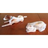 A Karl Ens figure of a dog and a KPM late Berlin figure of a recumbent rabbit.