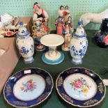 A collection of mainly 19th century pottery and porcelain wares,