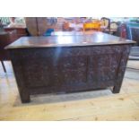 An 18th century oak coffer,