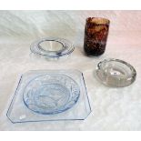 Four items of studio glassware.